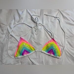 Victorias Secret. Triangle Rainbow Bikini Top.
